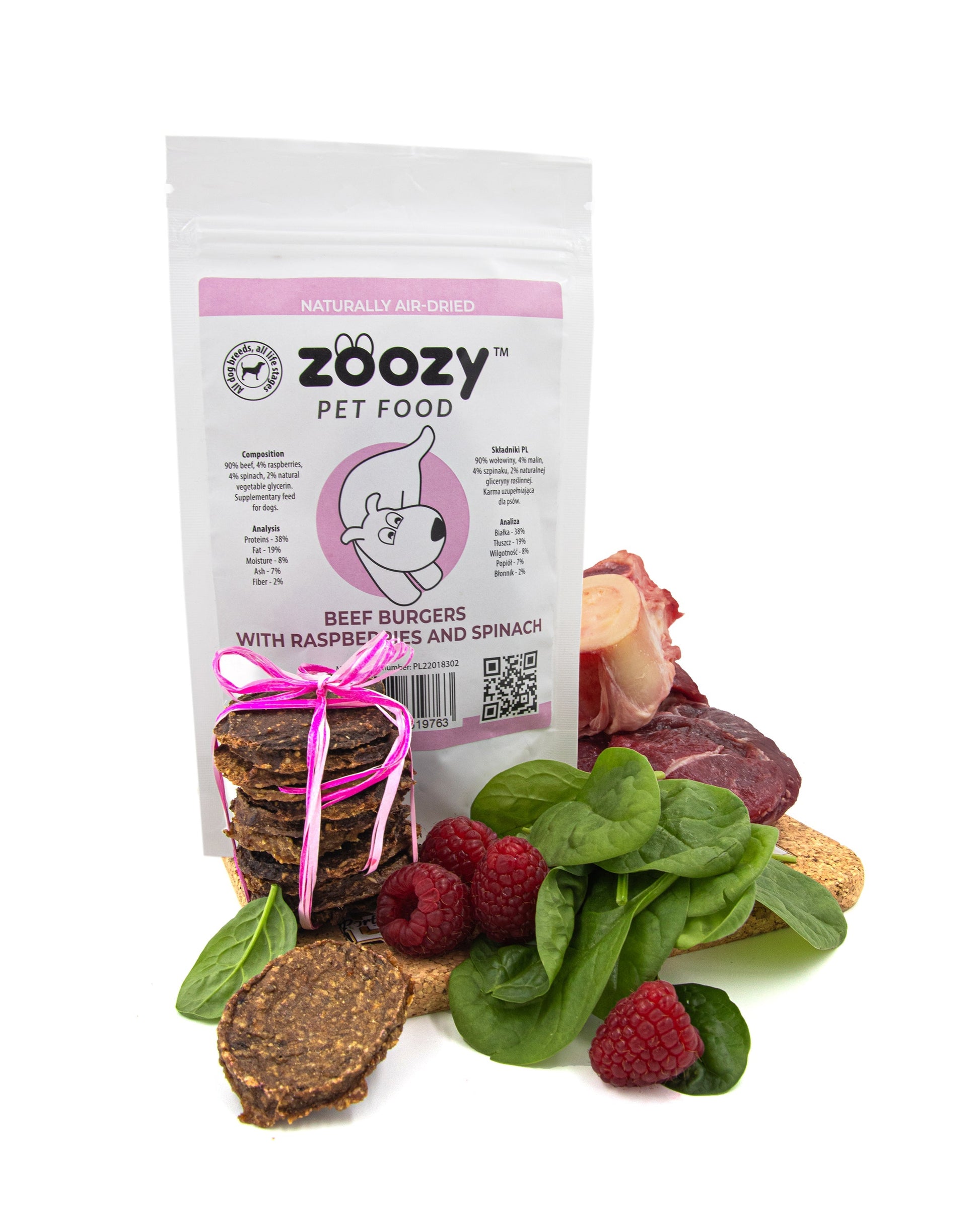 Zoozy Beef Burgers for dogs – grain-free, high-quality protein treats with natural ingredients