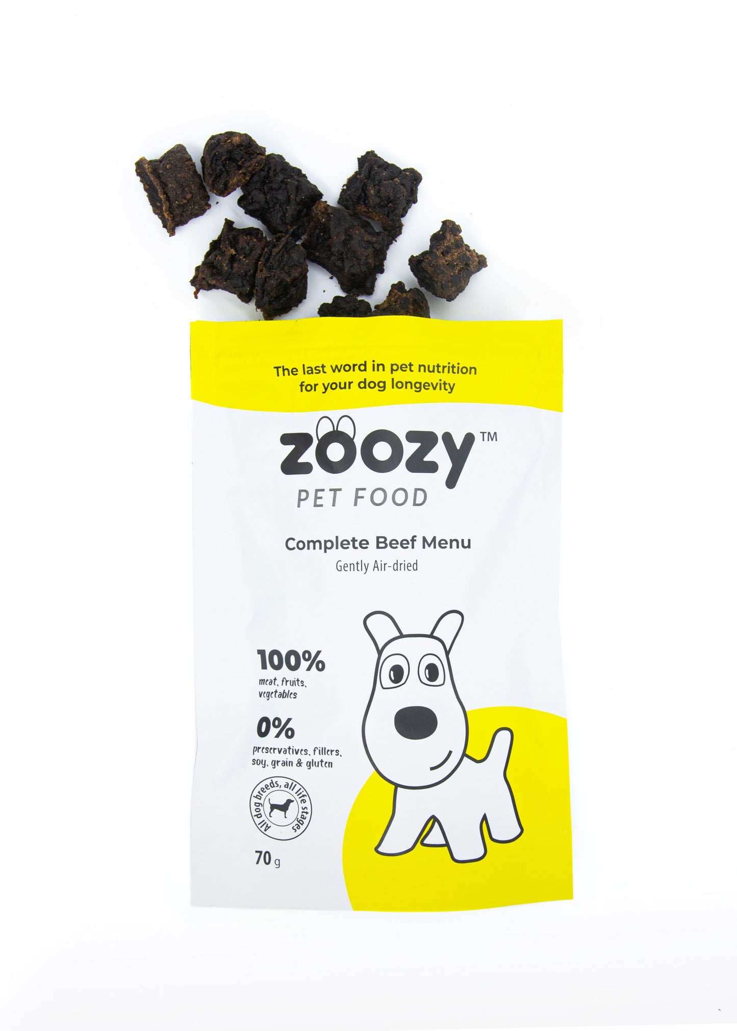 Zoozy Beef Menu air-dry dog food – nutritious and natural meal with high-quality beef, 1 kg package